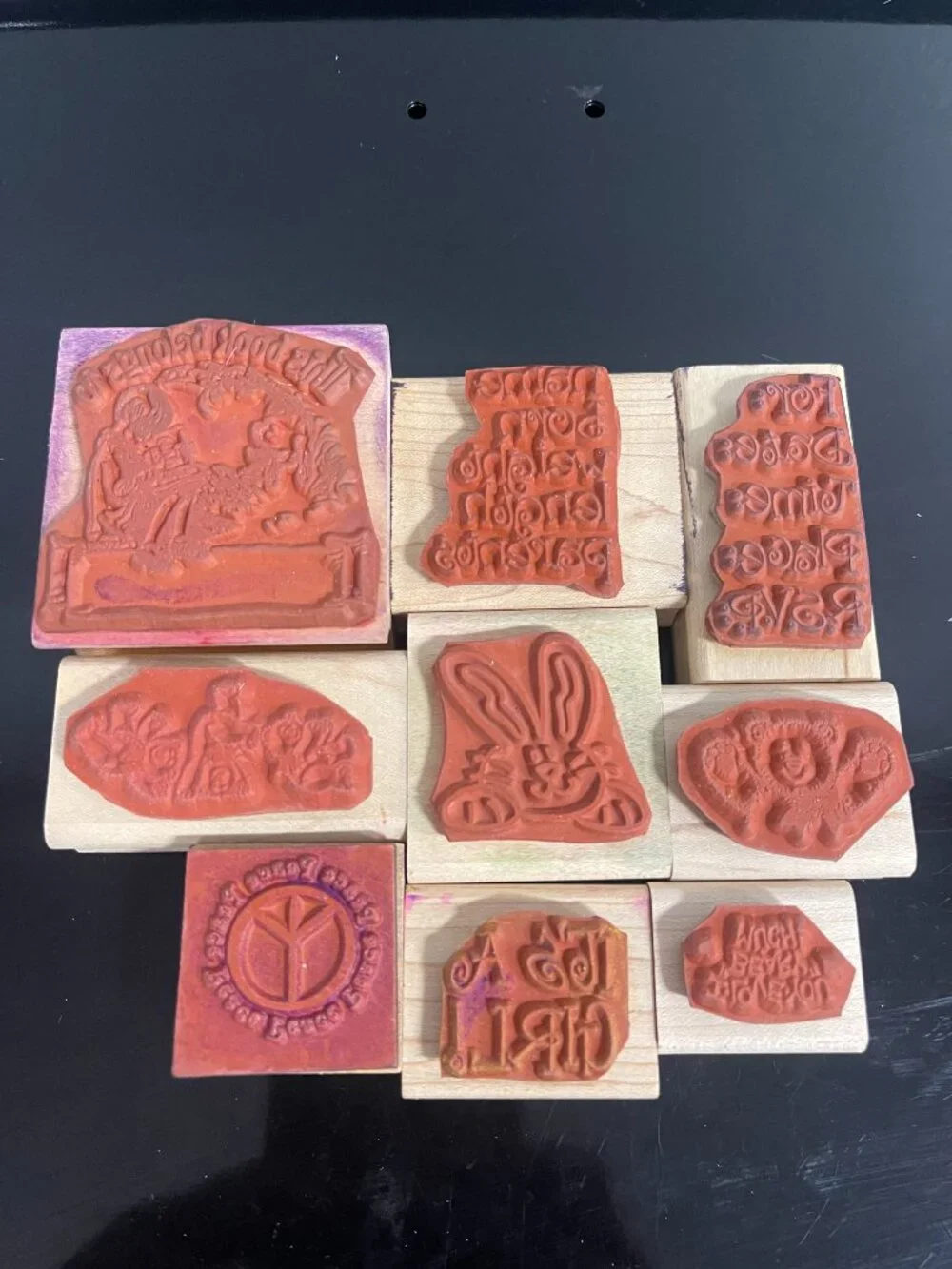 Vintage Stampin' Up Baby Kids Rubber Stamp Lot 9 Pc